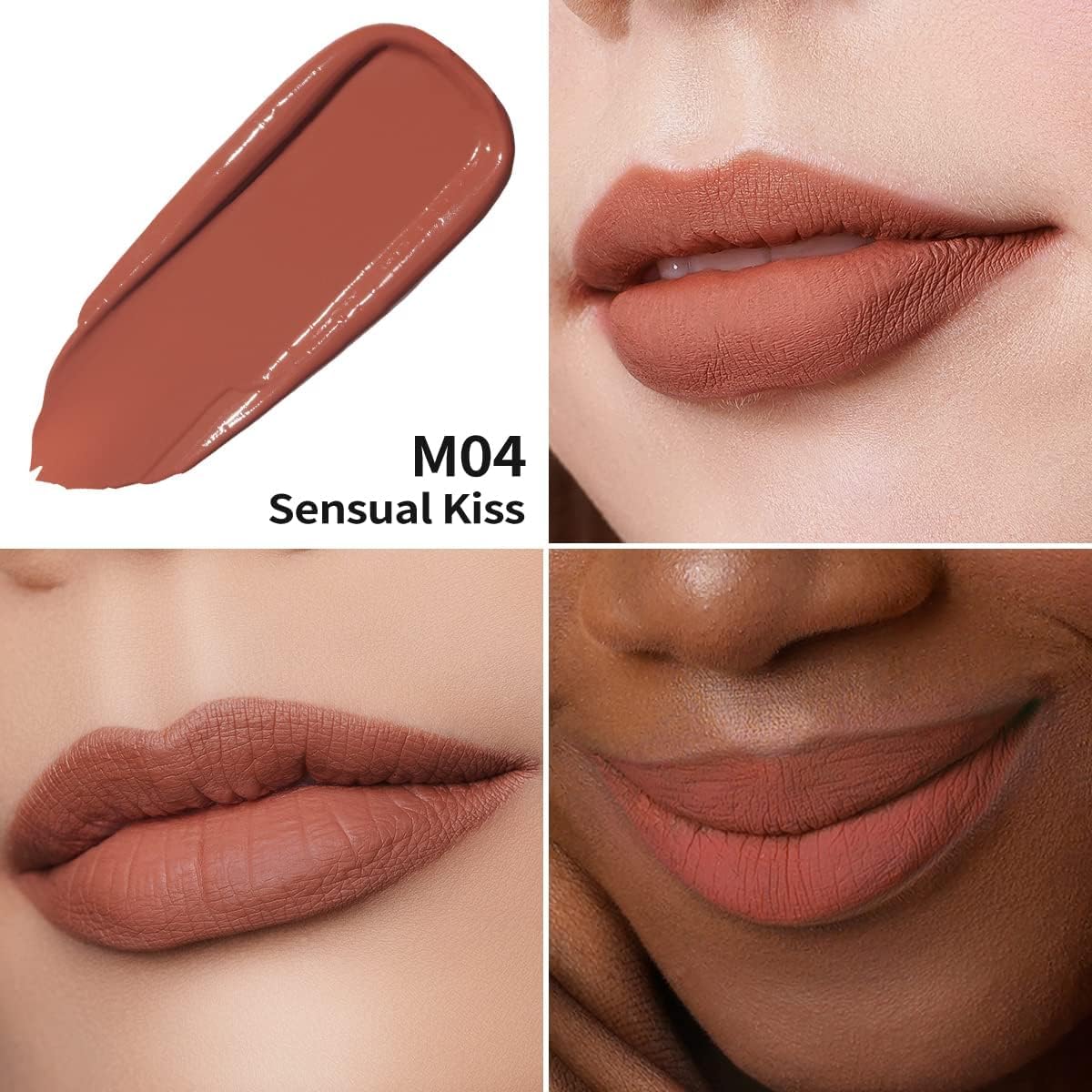 Oulac Matte Liquid Dark Red Lipstick for Women, Long Lasting Lip Stain, Waterproof Highly Pigmented Creamy Formula Lipstick with Vitamin E, Vegan, 4.5ml (M18) — view 24