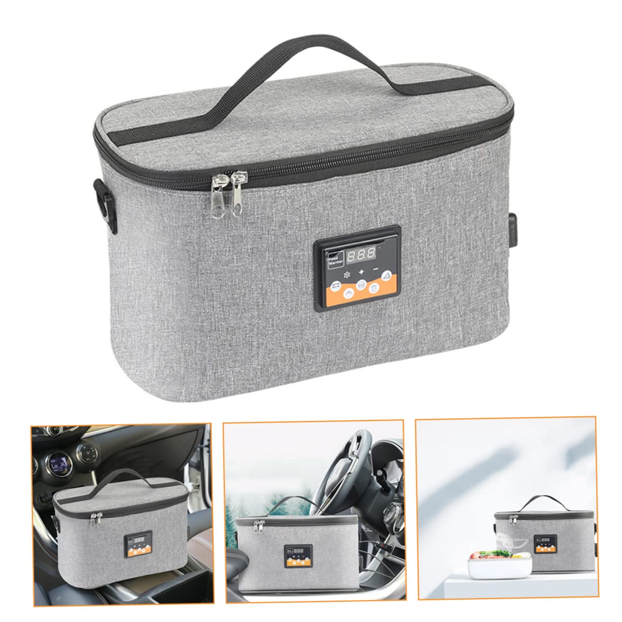 Auto Babyflaschenwärmer Tasche 8l aus Oxfordstoff für Unterwegs | Lcd Temperaturanzeige, Dc 12v Ladeadapter, Tragegurt und Haken für Kinderwagen