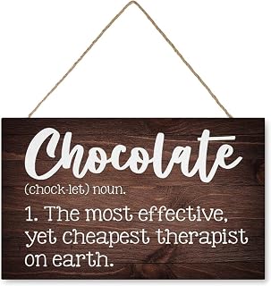 Wooden Decor Signs Chocolate Definition Funny Hanging Wood Wall Decor Inspirational Home Farmhouse Kitchen Cafe Decoration 8x12 Inch