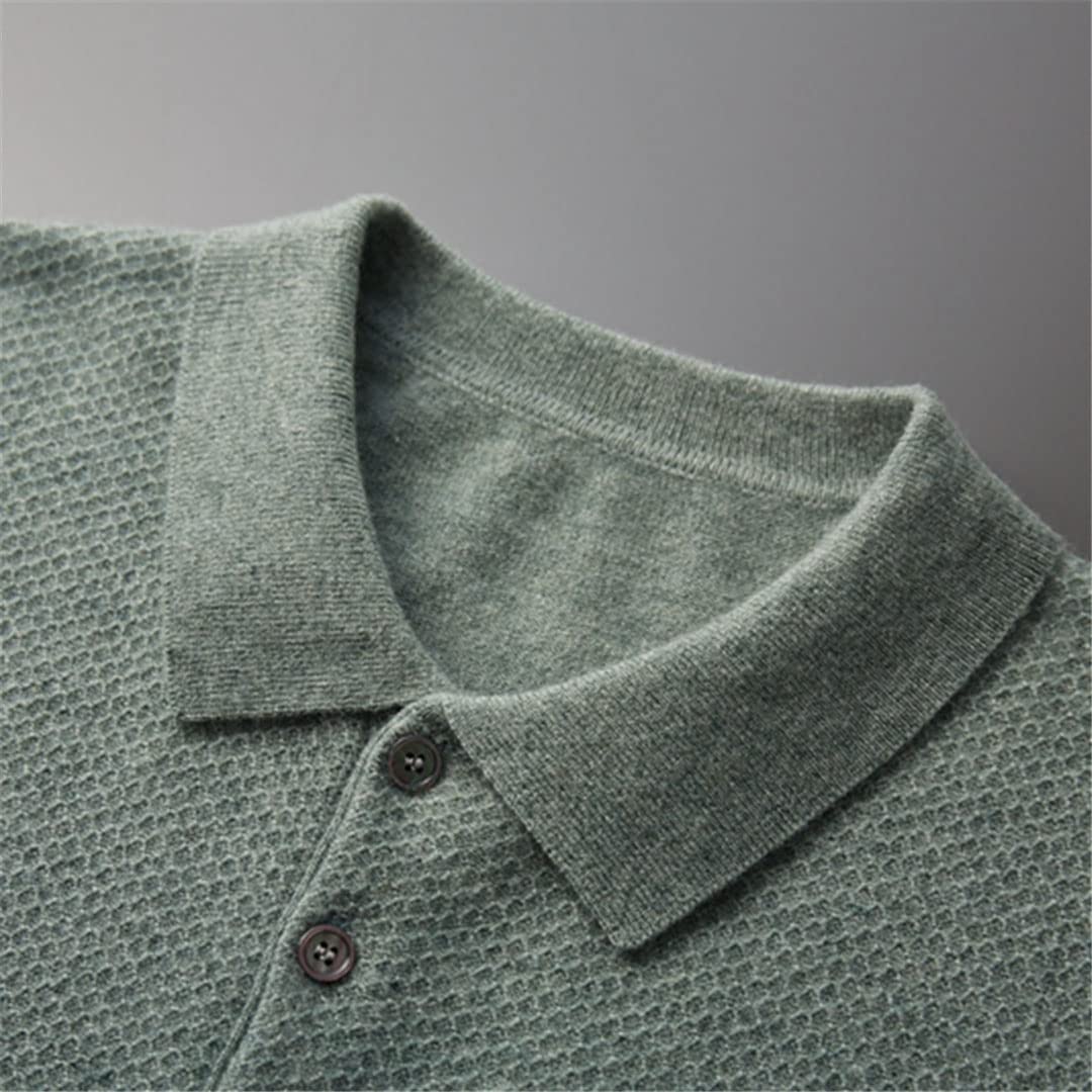 Vogrtcc Chaqueta de punto de cachemira para hombre, ligera, cálida, informal, para otoño e invierno, beige, M
