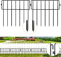 Vista 2 de Adavin Cerca de barrera negra para animales pequeños, paquete de 28 cercas decorativas subterráneas de 12 pulgadas de largo x 10 pulgadas de alto