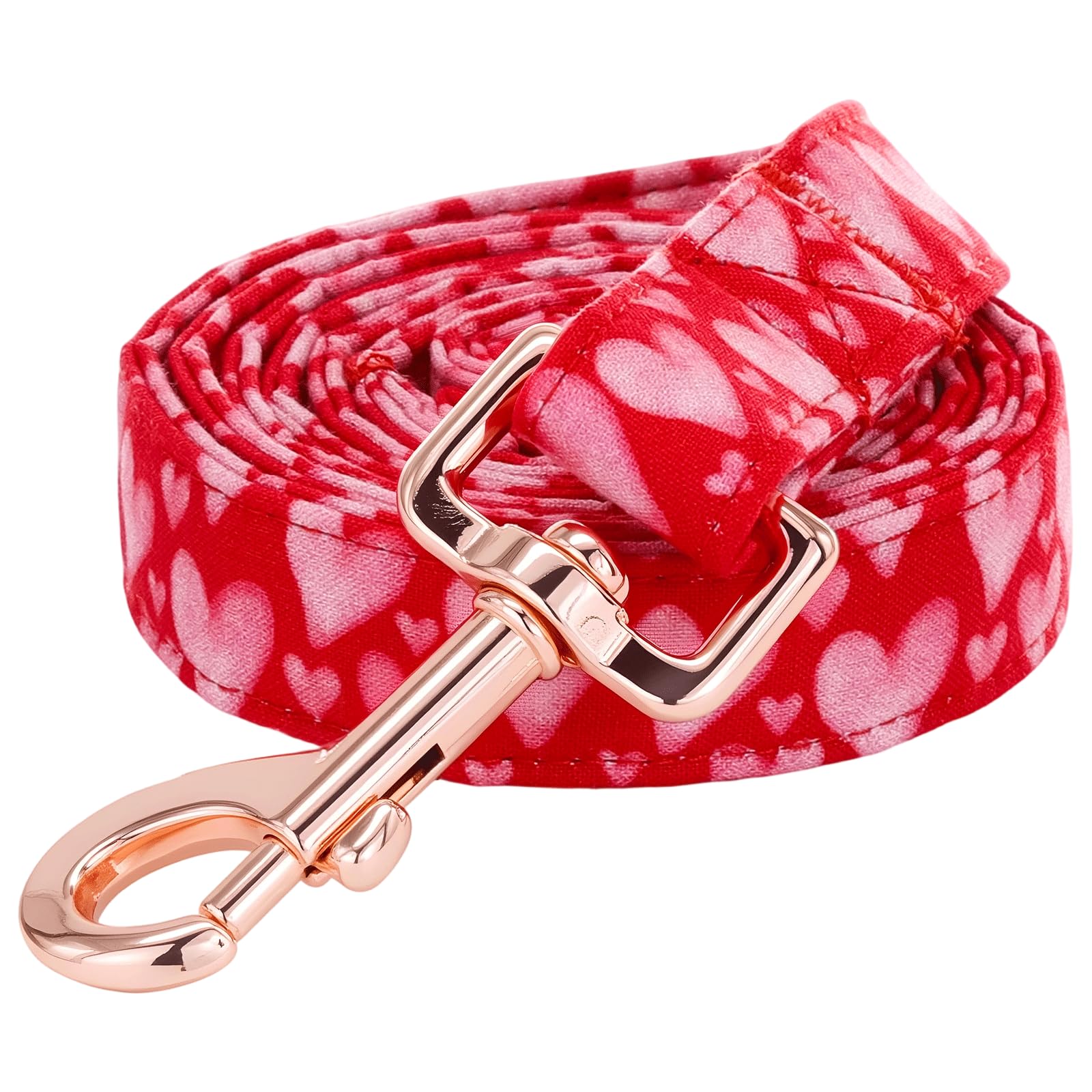 Bobo Rainbow Dog Leash，Valentine's Pink Heart Print Pet Leash Comfortable Padded Boy/Girl Durable Heavy Duty Leashes for Small Medium Large Dogs
