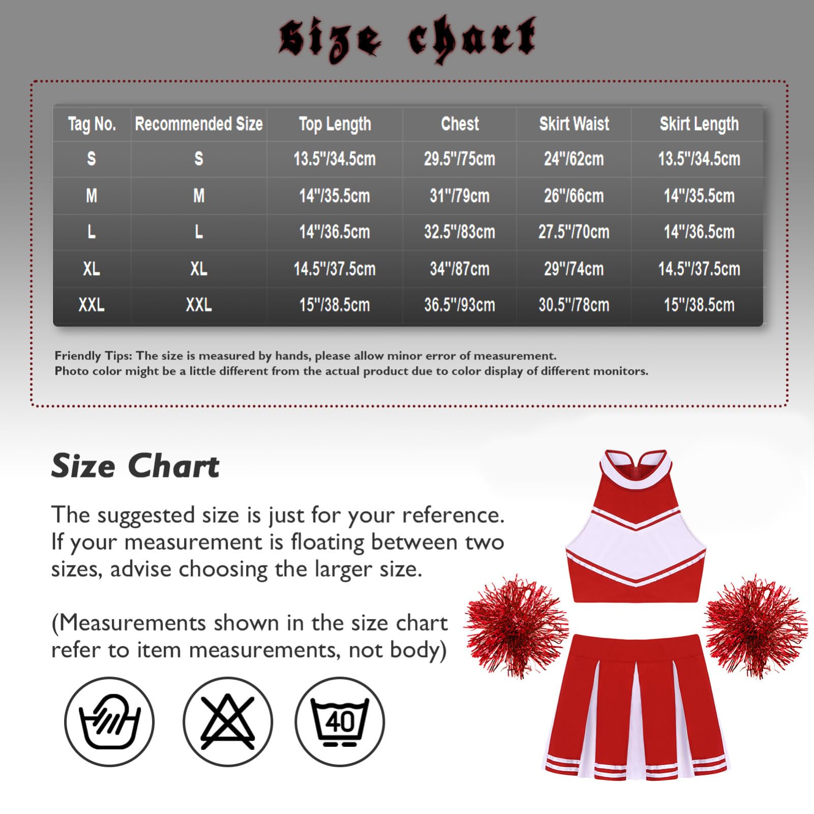 iEFiEL Set Tuta da Cheer-Leader per Donna Costume da Cheerleading Zipper Crop Top senza Manica Gonna a Pieghe Fiori 2 pcs per la Gara di Danza Competizione Partito