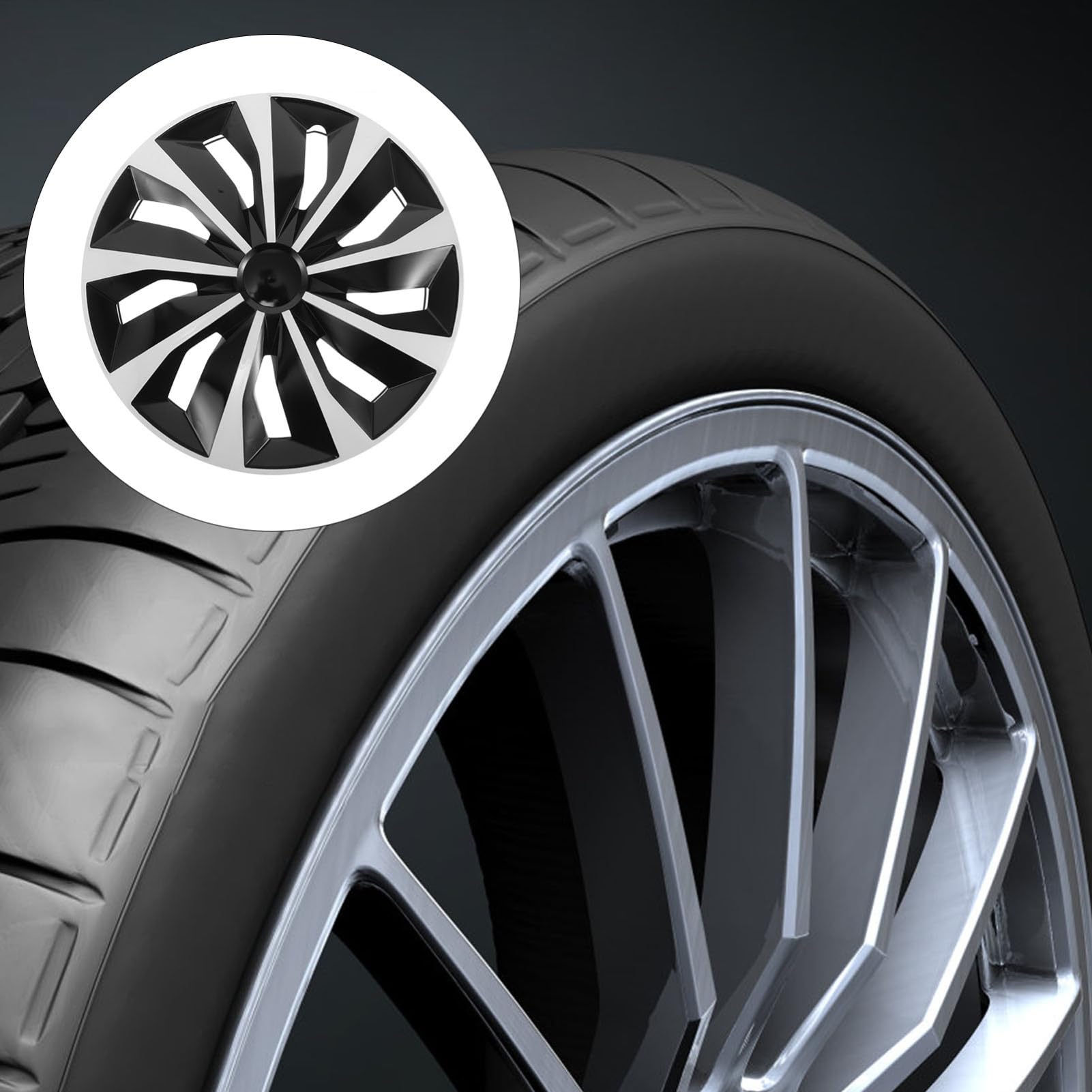 GLEAVI Enjoliveurs Universels pour Voitures des Jantes Installation Facile sans Outils Couverture De Roue pour Rims Lot de Enjoliveur