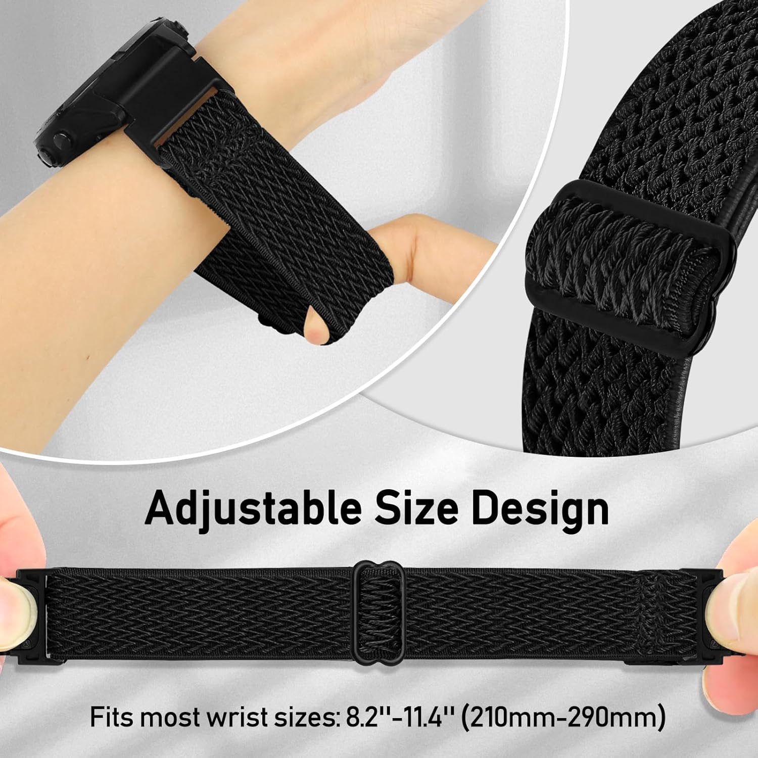 Quickfit 22mm Bands for Garmin Fenix 8 47mm/Fenix E 47mm/Fenix 7/Fenix 7 Pro/Fenix 6/Fenix 6 Pro/Fenix 5/5 Plus/Epix Gen 2/Approach S62/S60 Band,Elastic Watch Nylon Strap Wristband - Image 3