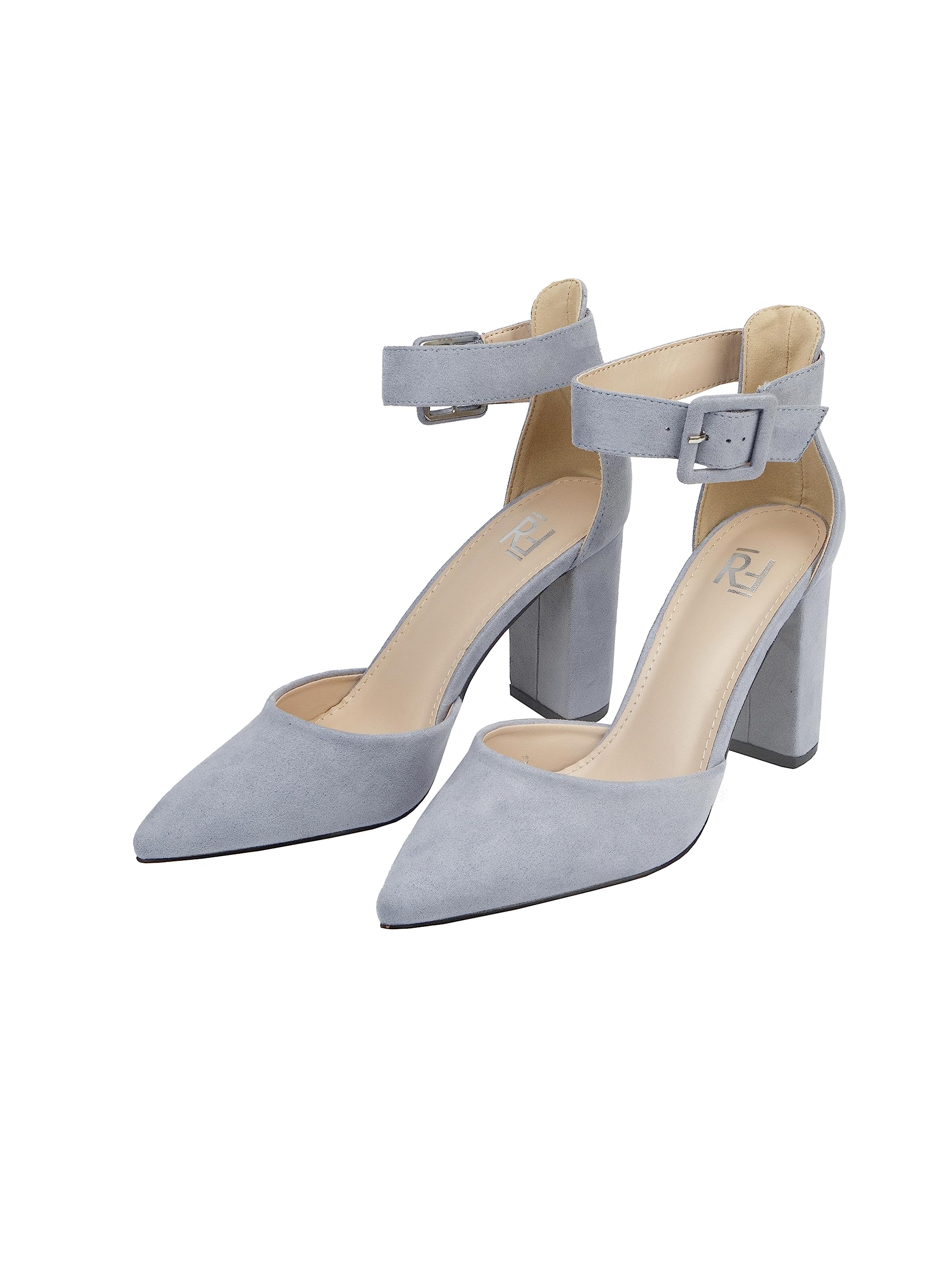 Scarpe con Tacco, Décolleté Donna, Nere/Bianche/Verde/Rosa/Blu/Lila/Beige/Menta/Fucsia/Rosso, 8.5 cm Tacco Largo, Slingback, Ecopelle/Ecopelle Scamosciato, Cinturino sul Retro, 2062A