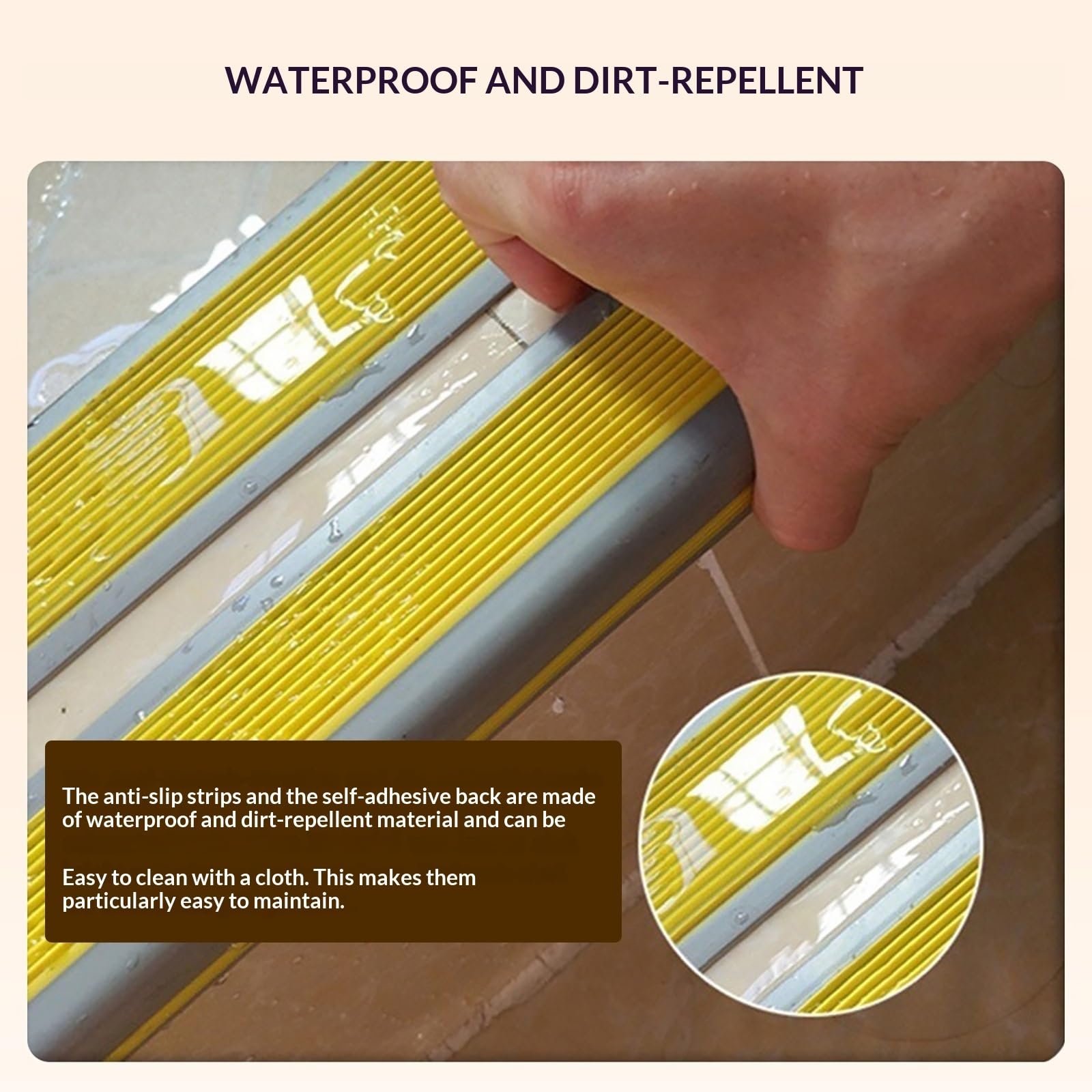 Anti-Rutsch-Streifen für Treppen, PVC-Laminat, 5 m, Kantenschutz für Zuhause und Büro Verhindert Rutschen, Langlebig, Antirutsch-Lösung für Treppen (Rot, 4 x 10 cm)