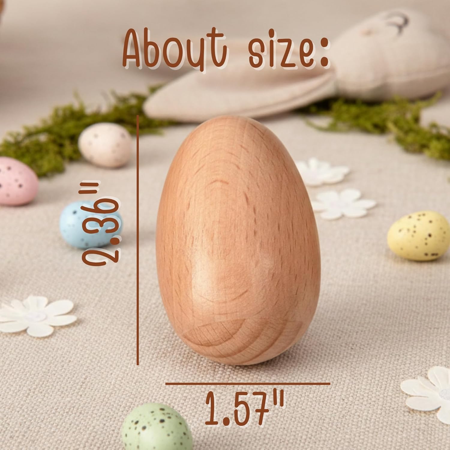 Personalized Wooden Musical Easter Eggs, Custom Name Bunny Egg Shaker, First Easter 2025 Baby Gift, Easter Basket Stuffer, Montessori Wooden Rattle Toy