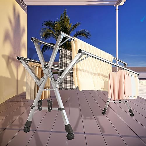 Miniatura 2 de Clothes Drying Rack for Laundry Foldable 94ft, Stainless Steel Laundry Drying Rack, Clothes Drying Rack Clothing Folding Indoor Outdoor, Outdoor