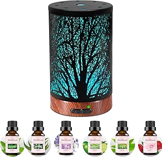 Oil Diffuser & Essential Oils Set - Oil Diffuser 150ml with 6 Essential ...