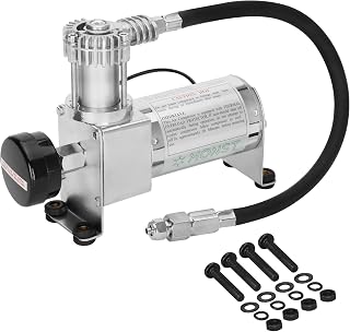 MONST 6273R 120PSI Air Suspension Pump with Stainless Steel Braided Hose, Fast Inflation air suspension pump viair for car tuning off-road truck, 16192 Air Compressor System