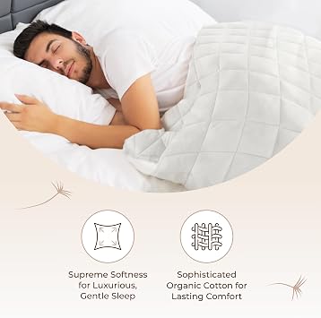 100% Organic Cotton Comforter - Comforter for Summer & All Seasons with Non Clumping Diamond Stitching - Premium Soft & Breathable Duvet Insert - GOTS & Fairtrade Certified (Twin/Twin XL)