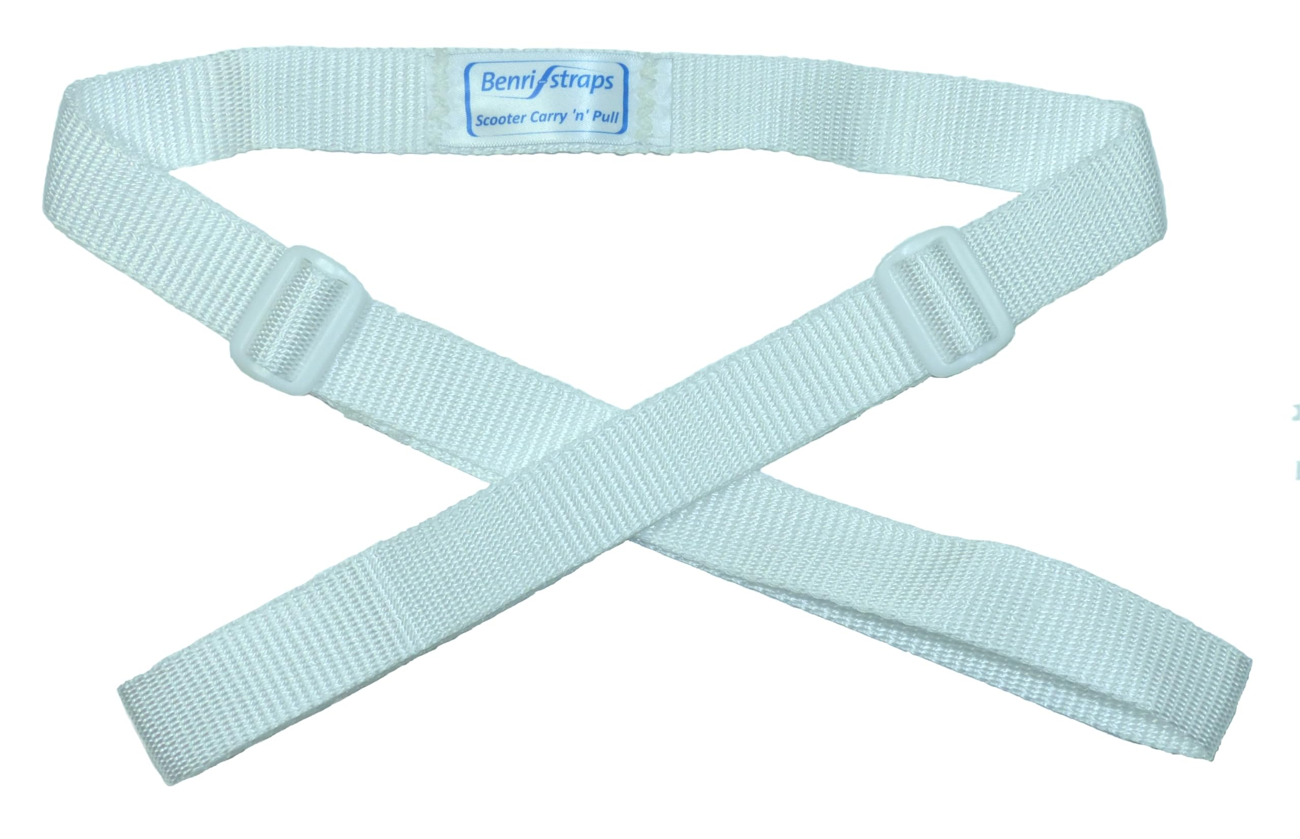 Children's Scooter Carry and Pull Strap: Handlebar Reins; Towing and Shouldering Micro scooters (White)