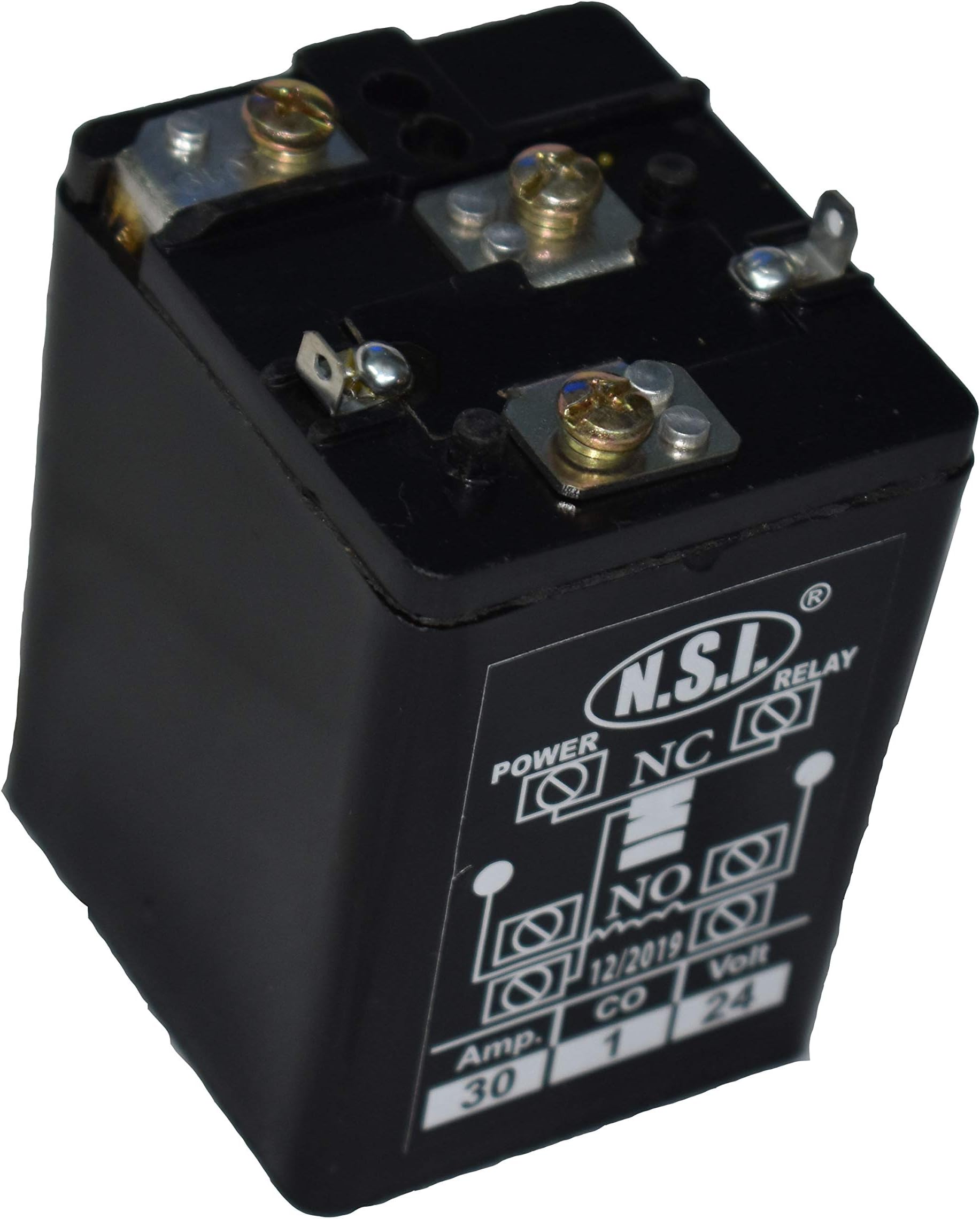 24V 30 amp 1C Single-Pole, Double-Throw Stabiliser SPDT Relay (Black)