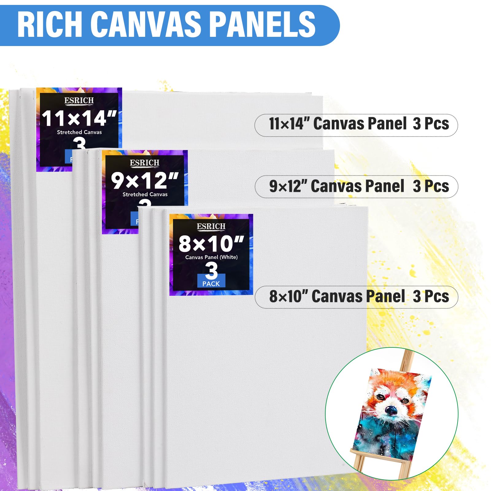Set De Pintura Artina Michelangelo XXL | Caballete, 122 Piezas Y Lienzo | Pintura Acrílica Y Acuarelas | Regalo Para Artistas