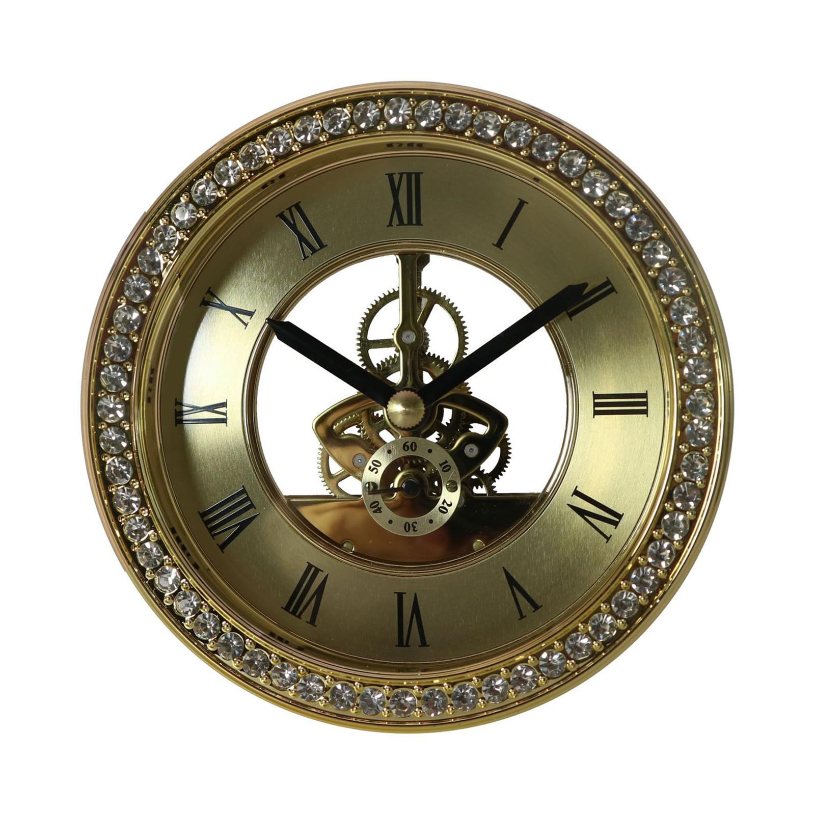 Retro Gear Wanduhrwerk, handgefertigte Aufhängung, Gold 116MM