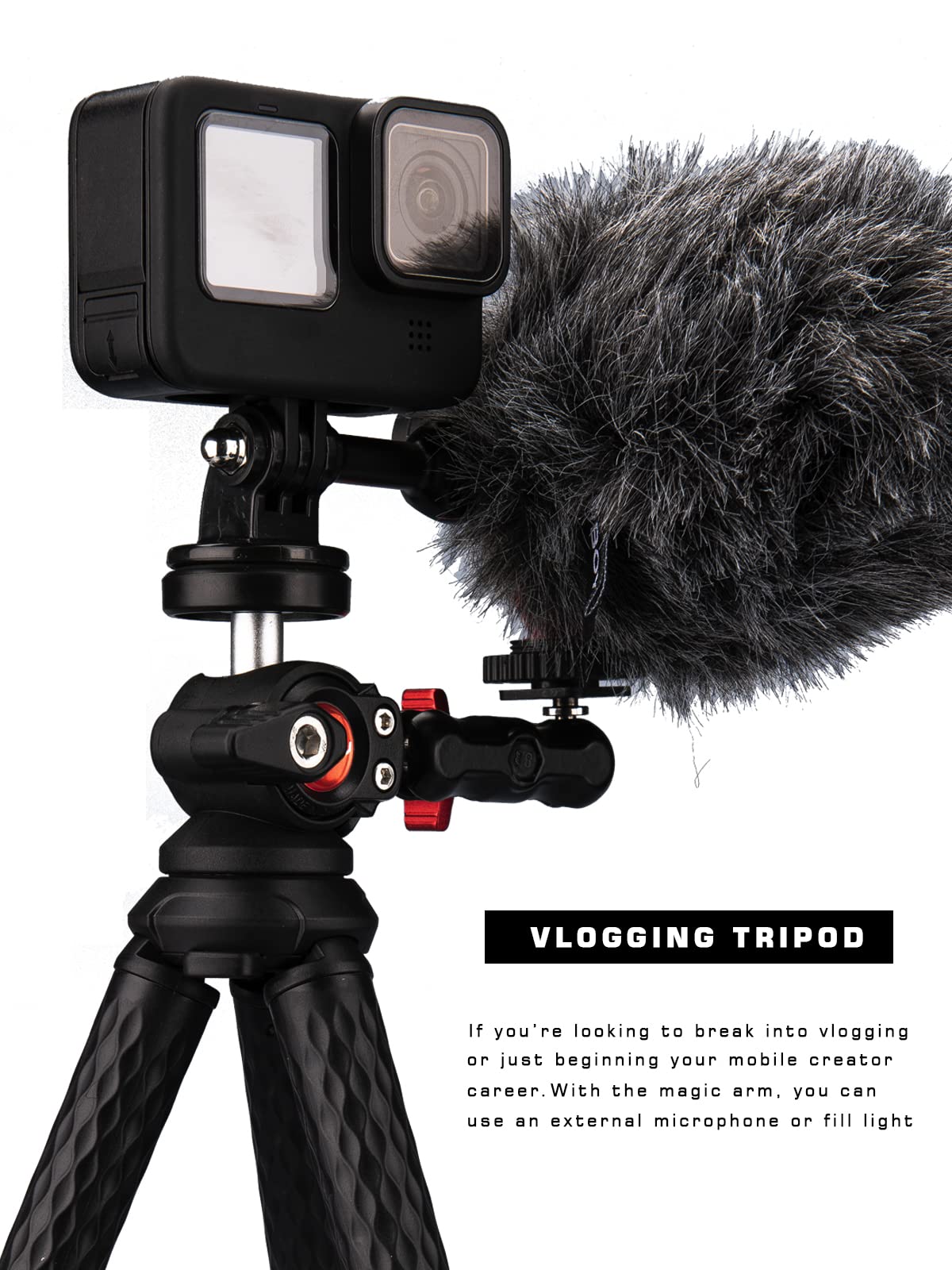 Lammcou Treppiede Actiocam, Flessibile Octopus Gorrila Pod e Staffa Compatibile con Hero Hero 13 12 11 10 9 X3 Go3 Bendy Tripod Accessorio per Video Vlogging