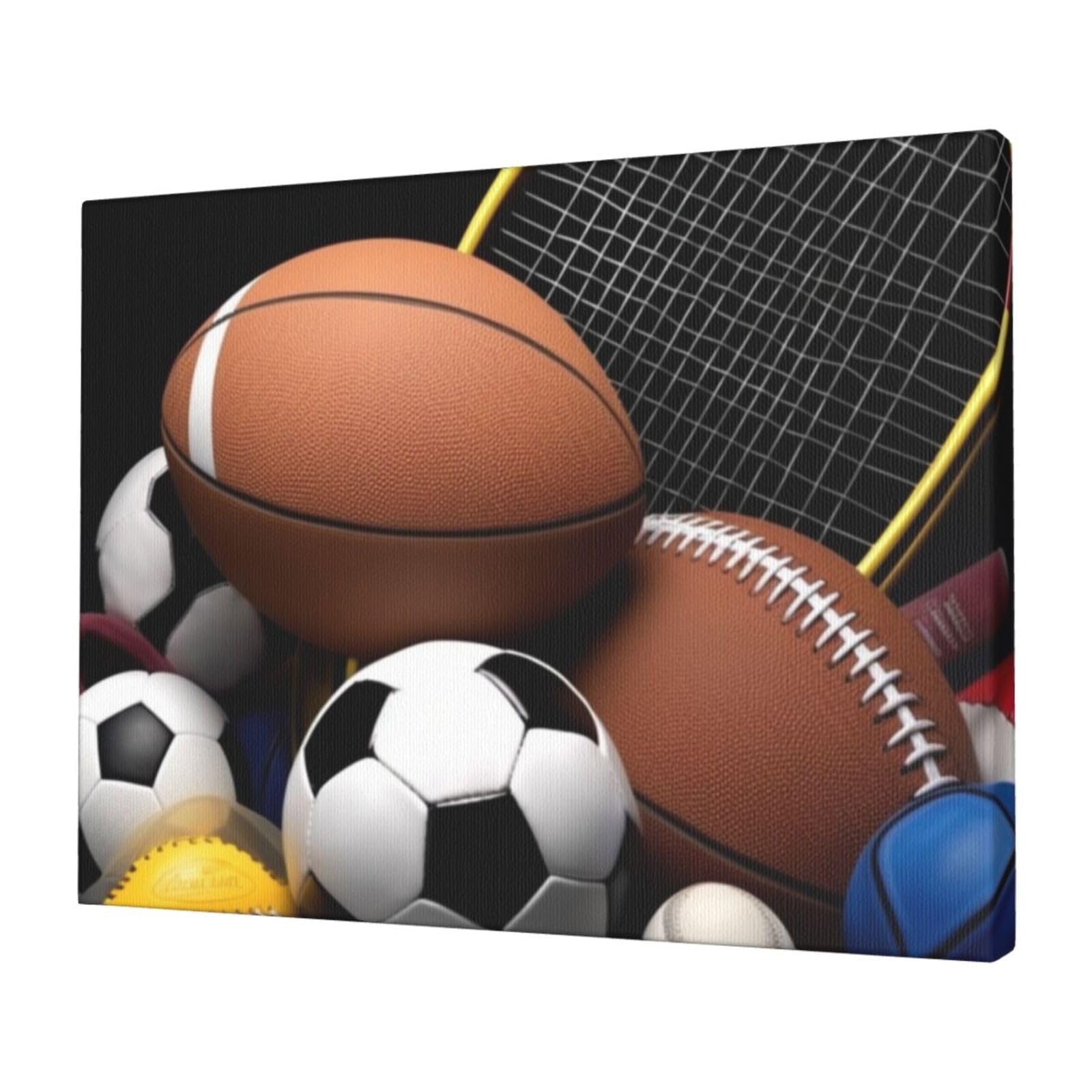 KLOPH Sports Themed Canvas Wall Art for Living Room 12"x16" Modern Artwork Painting for Bathroom Hanging Canvas Prints Aesthetic Wallart for Bedroom Kitchen Office Wall Decor