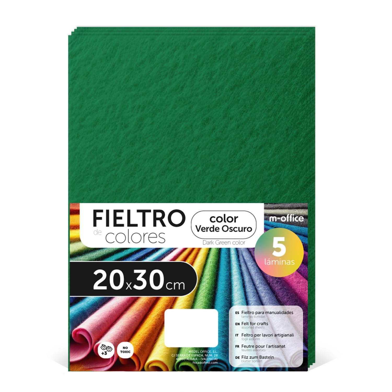 Fieltro para Manualidades, Fieltro de Colores, Suave y Flexible, Material para Costura, Telas Patchwork, Ideal para proyectos DIY, artesanía o decoración, 20x30cm - m-office (rojo, 10 uds) — view 174