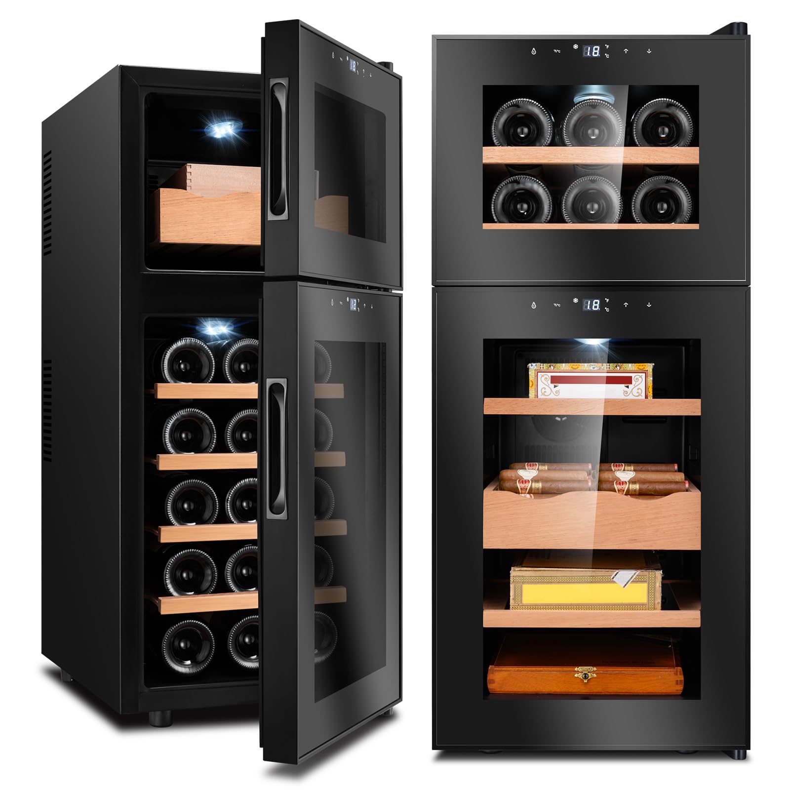 Photo 1 of ***DAMAGED***CLZOONG 59L Electric Cigar Humidors, Thermostatic Electric Cooler Cabinet, Cooling & Heating Control System, Airtight Electronic Humidor Cigar Container with Cedar Wood Shelf for 200 Counts