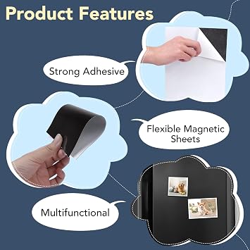 DIYMAG Magnetic Adhesive Sheets,8 x 10 8 Pack Flexible Magnets for Craft