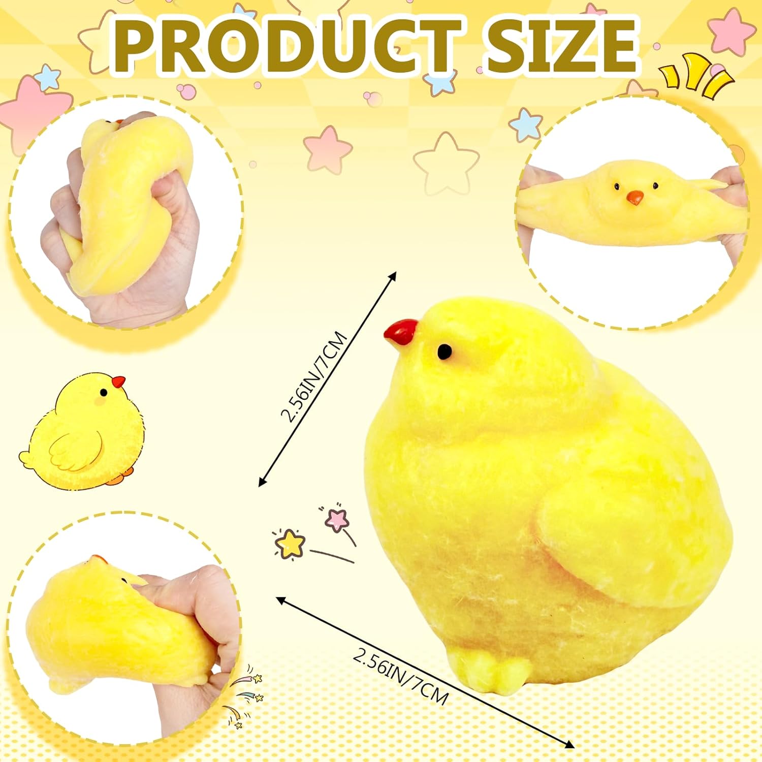 4Pcs Taba Squishy Chicken Shape Toys, Handmade Chick Squishy Toys, Anxiety Relief Sensory Fidget Toys，Stress Relief Toys Adults & Children's Anxiety Stress Relief Toys