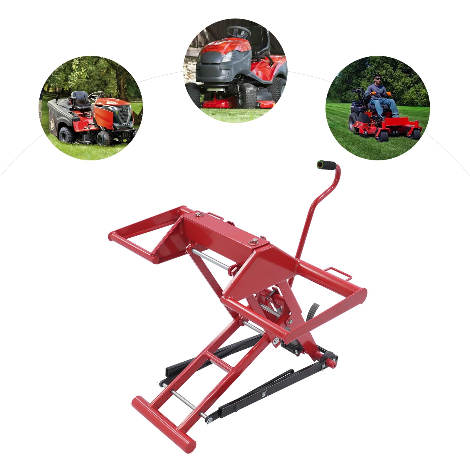 Hydrauliczny podnośnik do traktora, udźwig 350 kg, regulowany ruchomy podnośnik do kosiarki, wysokość podnoszenia 64,5 cm, podnośnik do kosiarki ogrodowej, ATV, konserwacji i wymiany noży