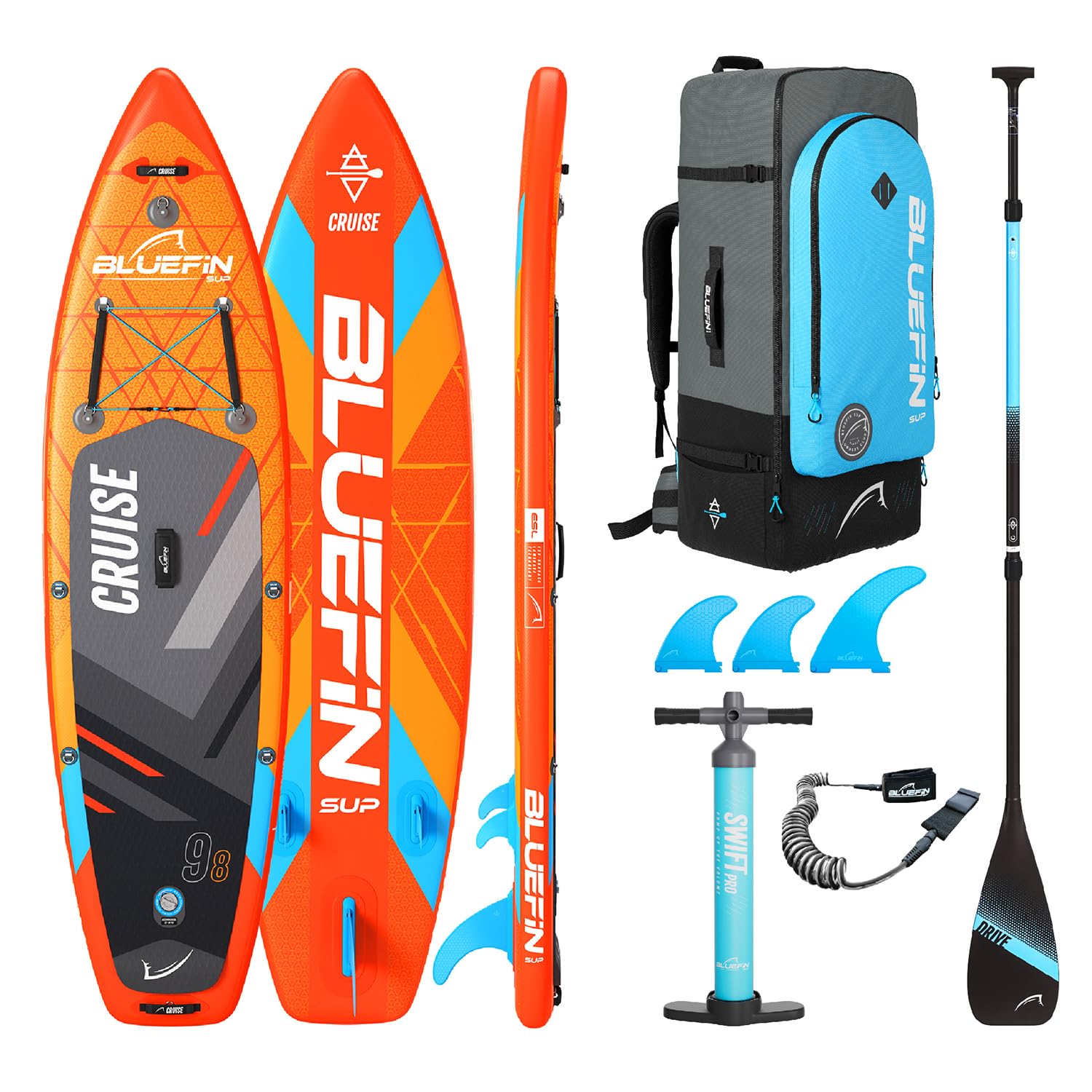 Tabla de Paddle Surf Hinchable Bluefin Cruise 9'8 / Tabla de Sup para Adultos y Niños/Sup Bluefin Cruise/Portátil y Fácil de Transportar/Incluye Accesorios para Tabla de Padle Surf