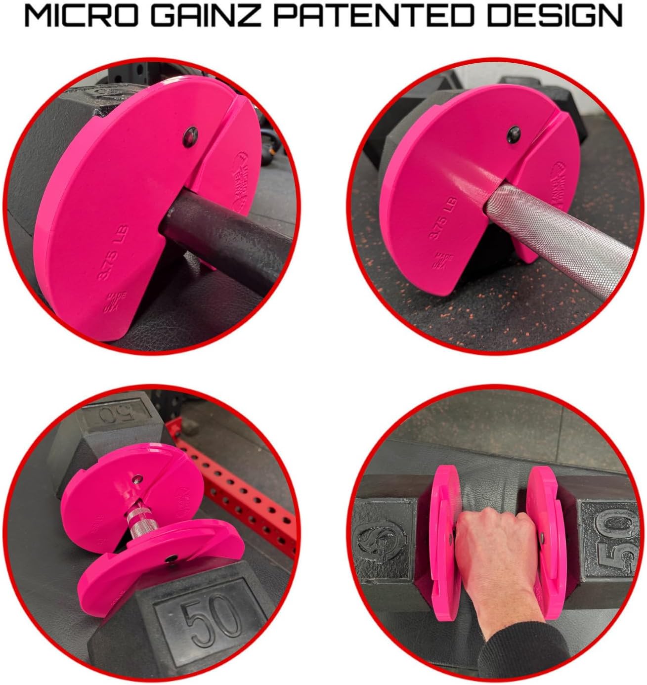 Micro Gainz Dumbbell Fractional 3.75 lb Weight Plate, Ideal for Micro Loading, (Choose Color) 2 Piece Fractional Weight Plates, Designed for Dumbbell Training, Made In USA