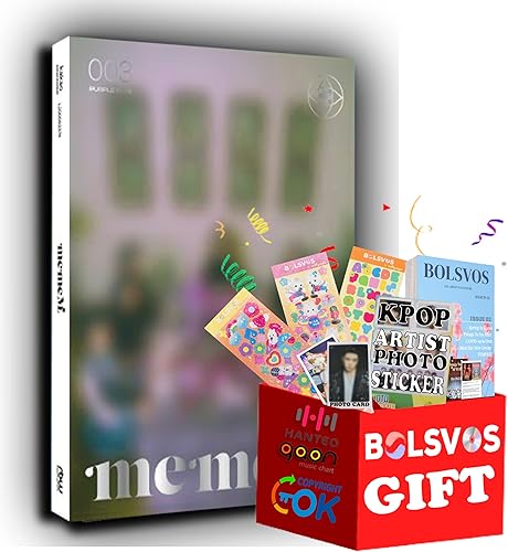 Dreamus PURPLE KISS - memeM M ver. (3er mini álbum)+Beneficios limitados de preventa+libro electrónico BolsVos K-POP (21p), 3EA BolsVos Stickers