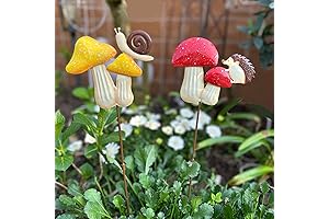 2 Pack Metal Mushroom Yard Stakes Decorative
