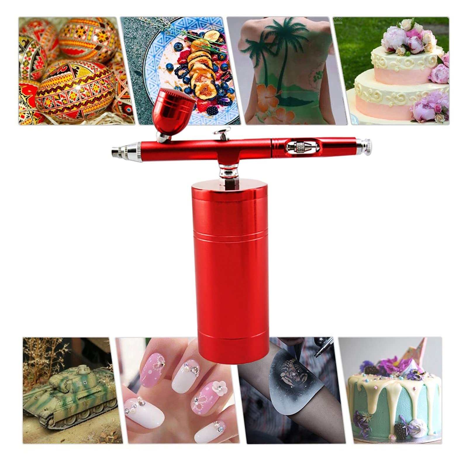 Kit compressore aerografo per verniciatura a spruzzo, uso domestico, pistola a spruzzo elettrica per verniciatura a spruzzo, penna professionale a doppia azione, fai da te, nail art, trucco, strumen