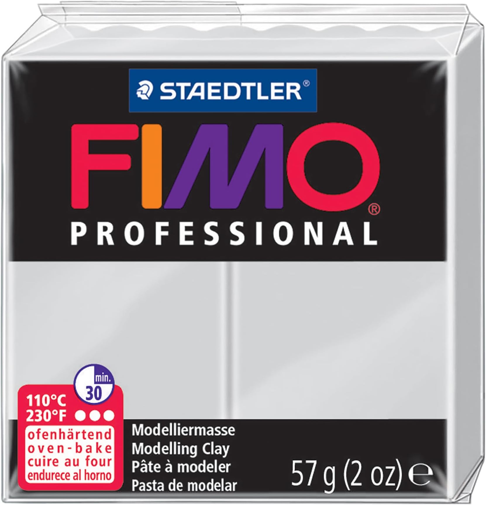 Staedtler EF8005-80 Fimo Professional Soft Polymer Clay, 2 oz, Dolphin Grey
