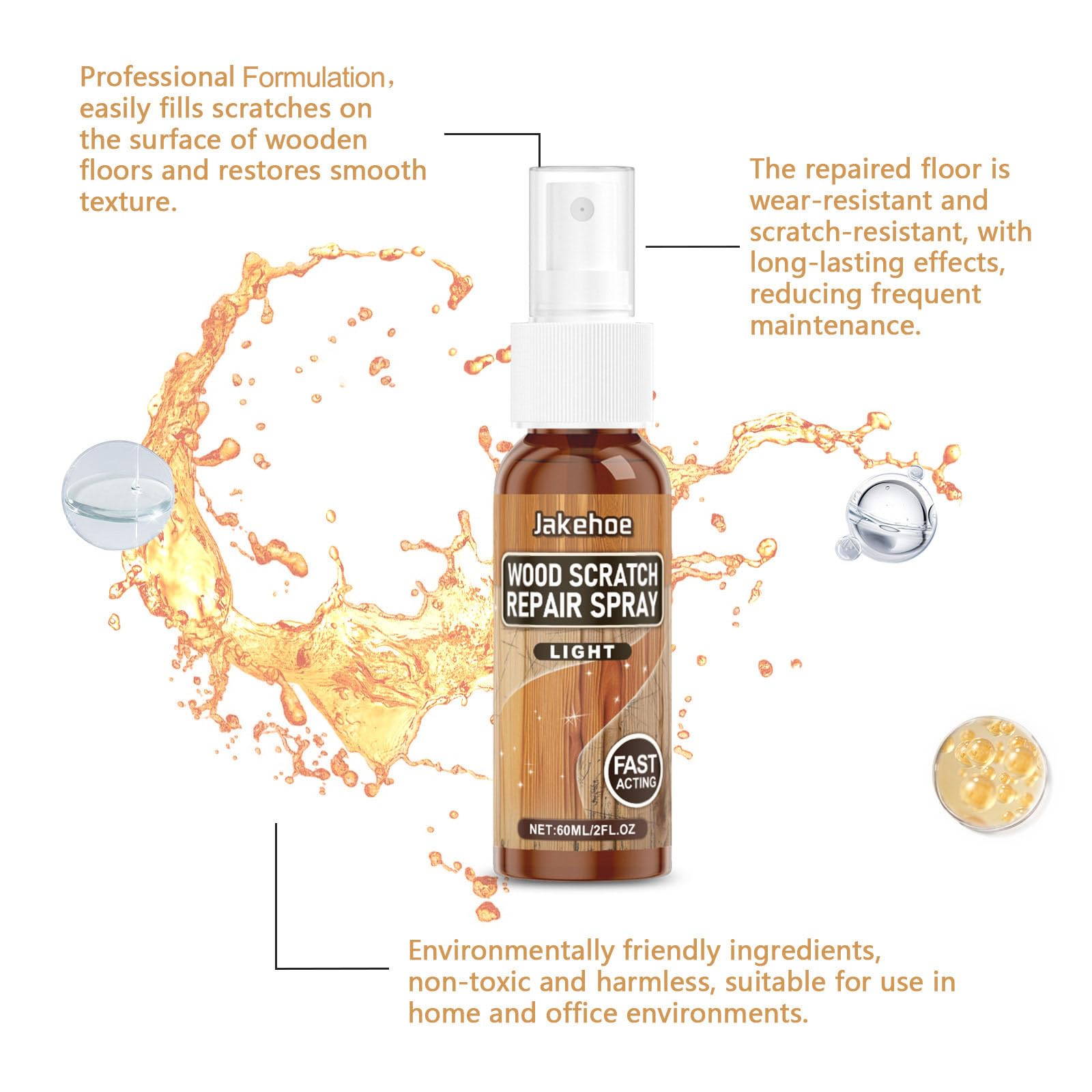 Quick Shine - Limpiador y abrillantador para suelos de madera, rejuvenecedor de todos los suelos, agente de protección de suelos, spray de pulido para muebles, renovación de suelos (6 unidades)