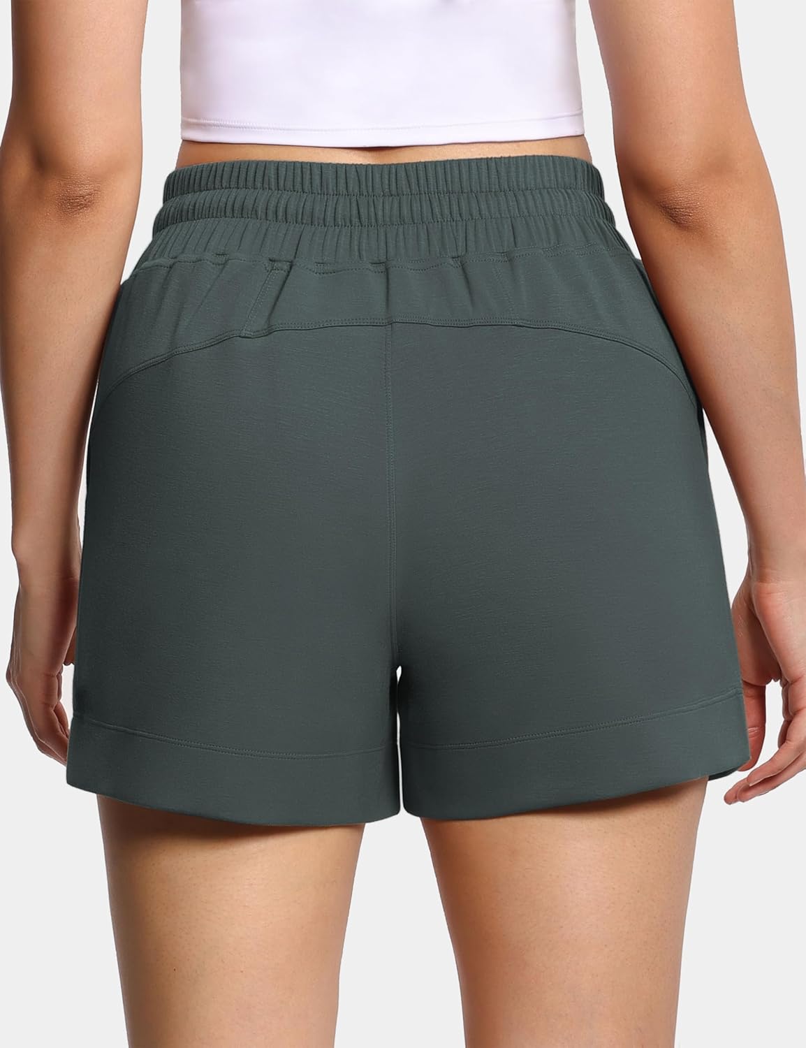 THE GYM PEOPLE Women's Drawstring Sweat Shorts High Waisted Summer Workout Lounge Shorts with Pockets