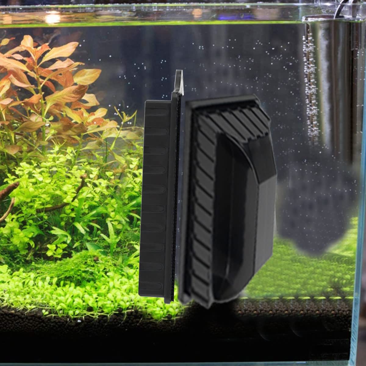 Fish Tank Glass Magnetic Brush, szczotka magnetyczna do akwarium, dwustronna szczotka magnetyczna, do czyszczenia akwarium i usuwania glonów, 1 szt. Kiuiom