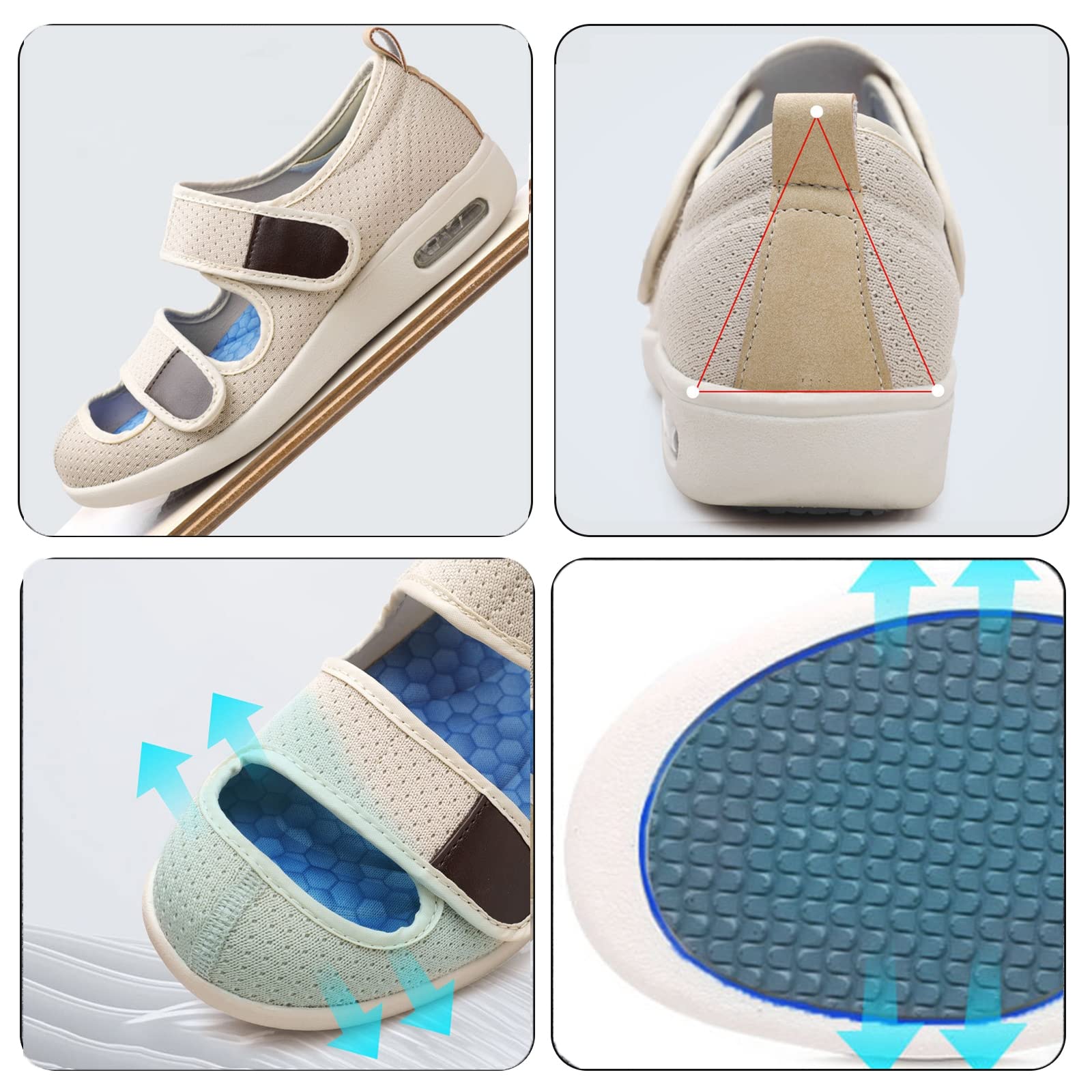 Zapatos ortopédicos para diabéticos para Hombres y Mujeres, Pantuflas para diabéticos, Zapatos para pies hinchados, Zapatos Especiales para la Salud, Zapatos preventivos Ligeros