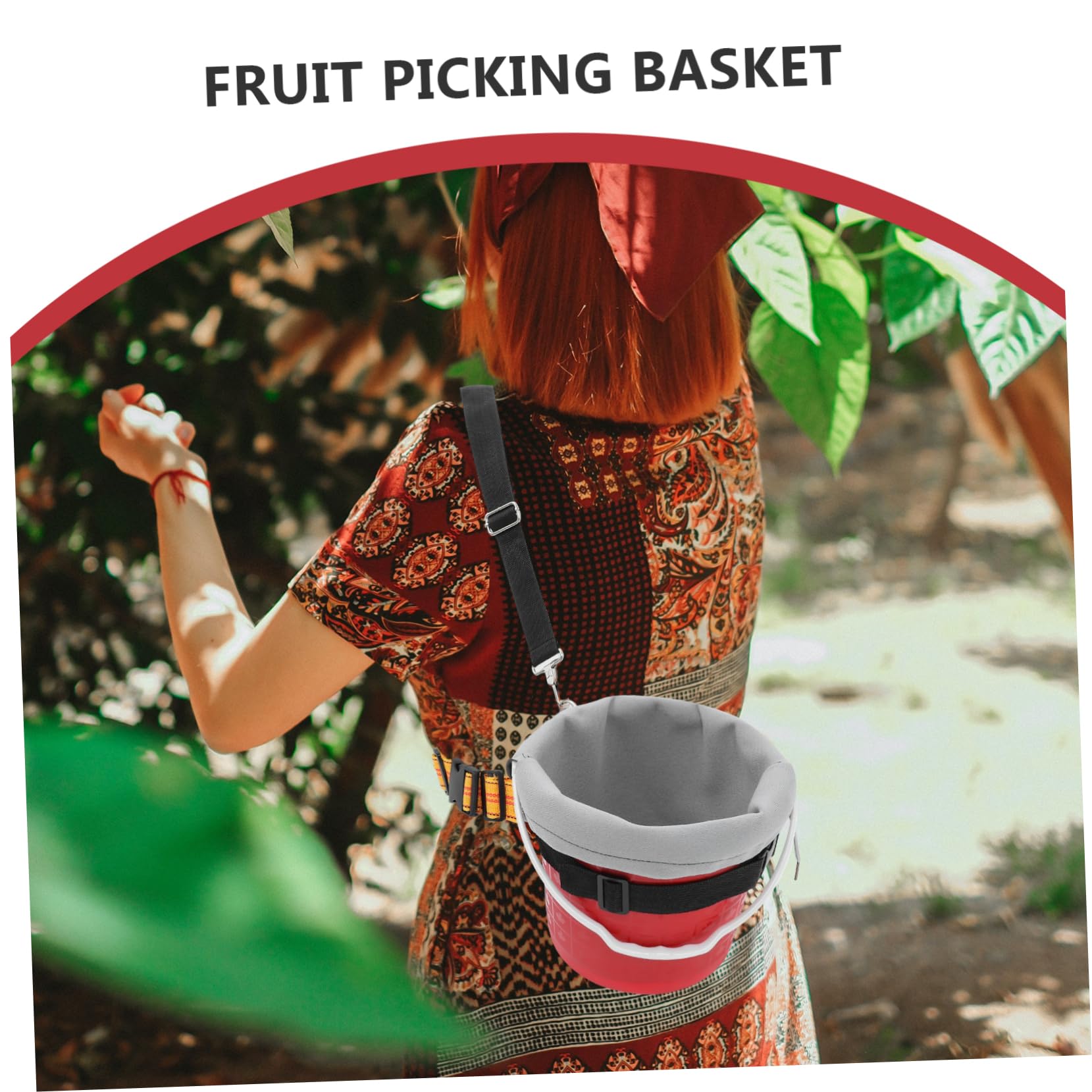 Milisten Panier de Cueillette pour Fruits avec Doublure Protectrice et Sangle Croisée Réglable, Panier en Plastique Marron Récolte de Petites Baies Jardin