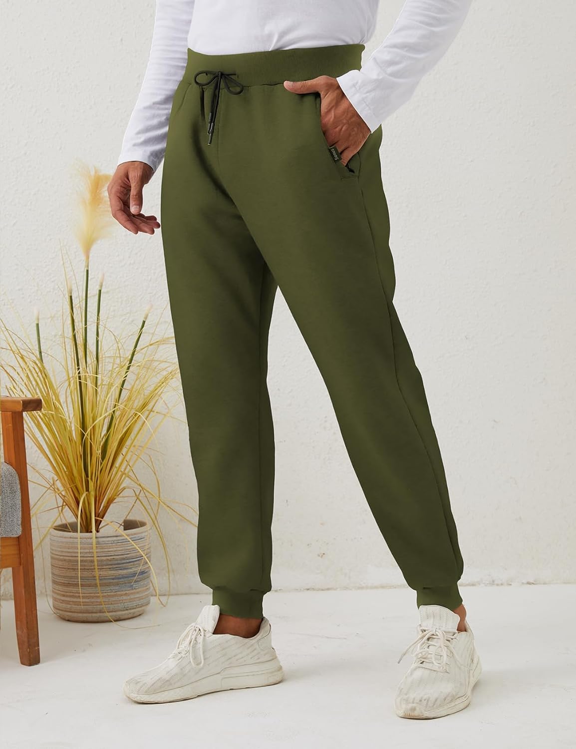 Gihuo Mens Sweatpants – Fleece Sherpa Lined Pants Men, Warm Winter Thermal Sweatpants for Outdoor & Lounge - Image 2