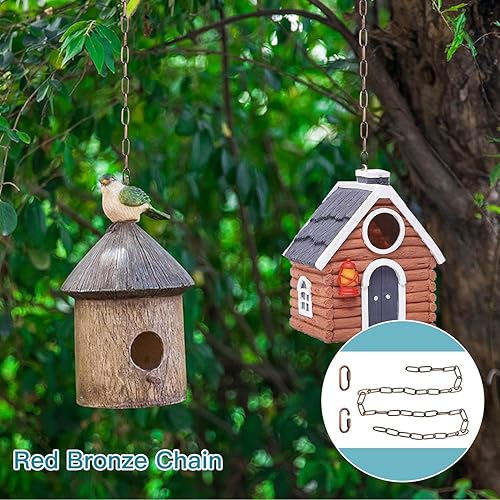 Miniatura 44 de Helunsi Cadena de iluminación, cadena de lámpara de bronce de 6 pies, extensión de cadena de araña de metal con bloqueo de enlace de conexión