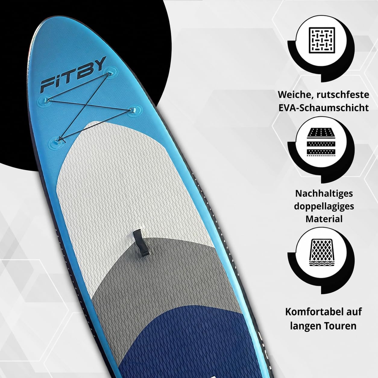 SUP Board Aufblasbar 320x81x15 cm - Stand Up Paddling Board Set mit Pumpe und verstellbarem Paddel | leichtes PVC Surfbrett, bis 120 kg, für Anfänger und Fortgeschrittene