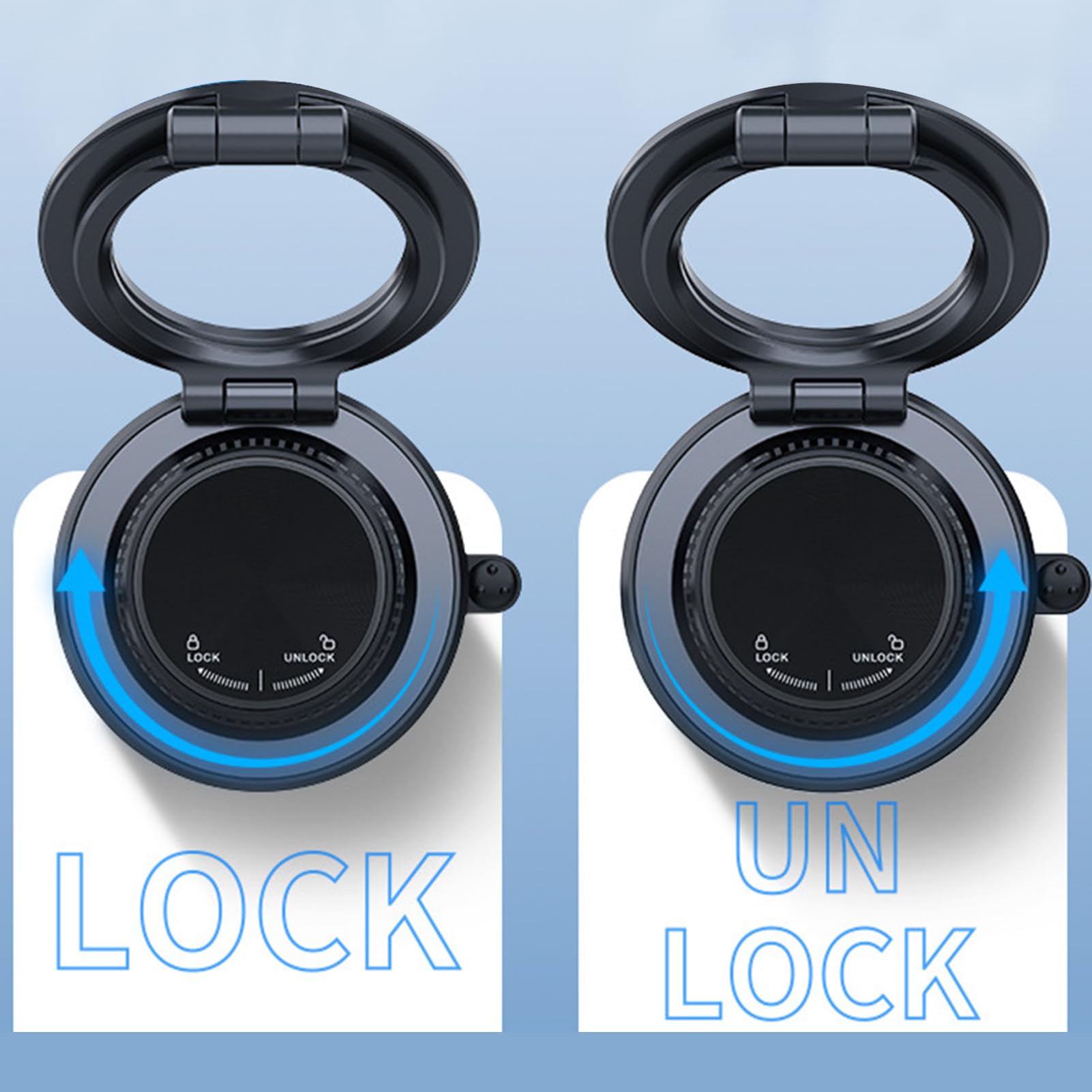 Supporto magnetico per telefono, accessorio portatile per auto, pieghevole e regolabile, supporto magnetico sottovuoto con forte tenuta, supporto per auto per camion, auto, cruscotto, W