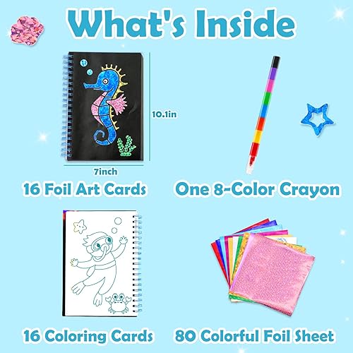 Miniatura 4 de FUNNYB&G - Kit de manualidades con papel de aluminio para niños, divertidas y creativas, suministros para regalo, juguete de viaje, cumpleaños o