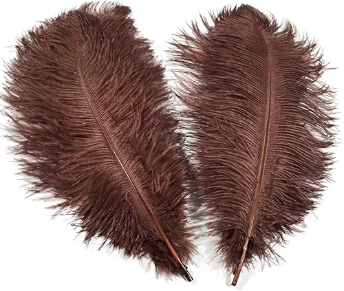 Miniatura 4 de Lampu 10pcs plumas de avestruz 12-14 pulgadas (11.8-13.8 in) Plume Decoración de la boda del hogar (marrón)