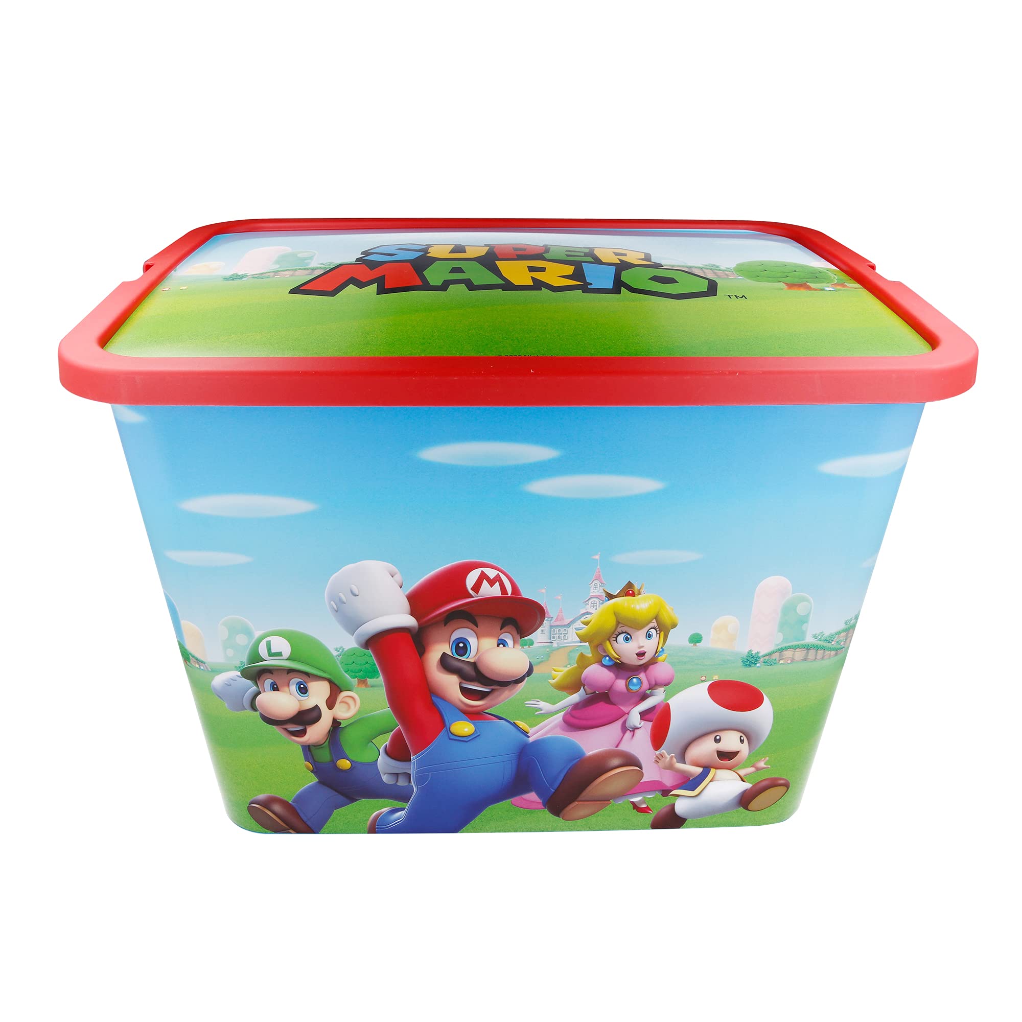 Stor Super Mario Storage Box Container with Click Lock Lid, For Kids, Bedroom, Playroom, Toys, BPA Free (23 Litre)