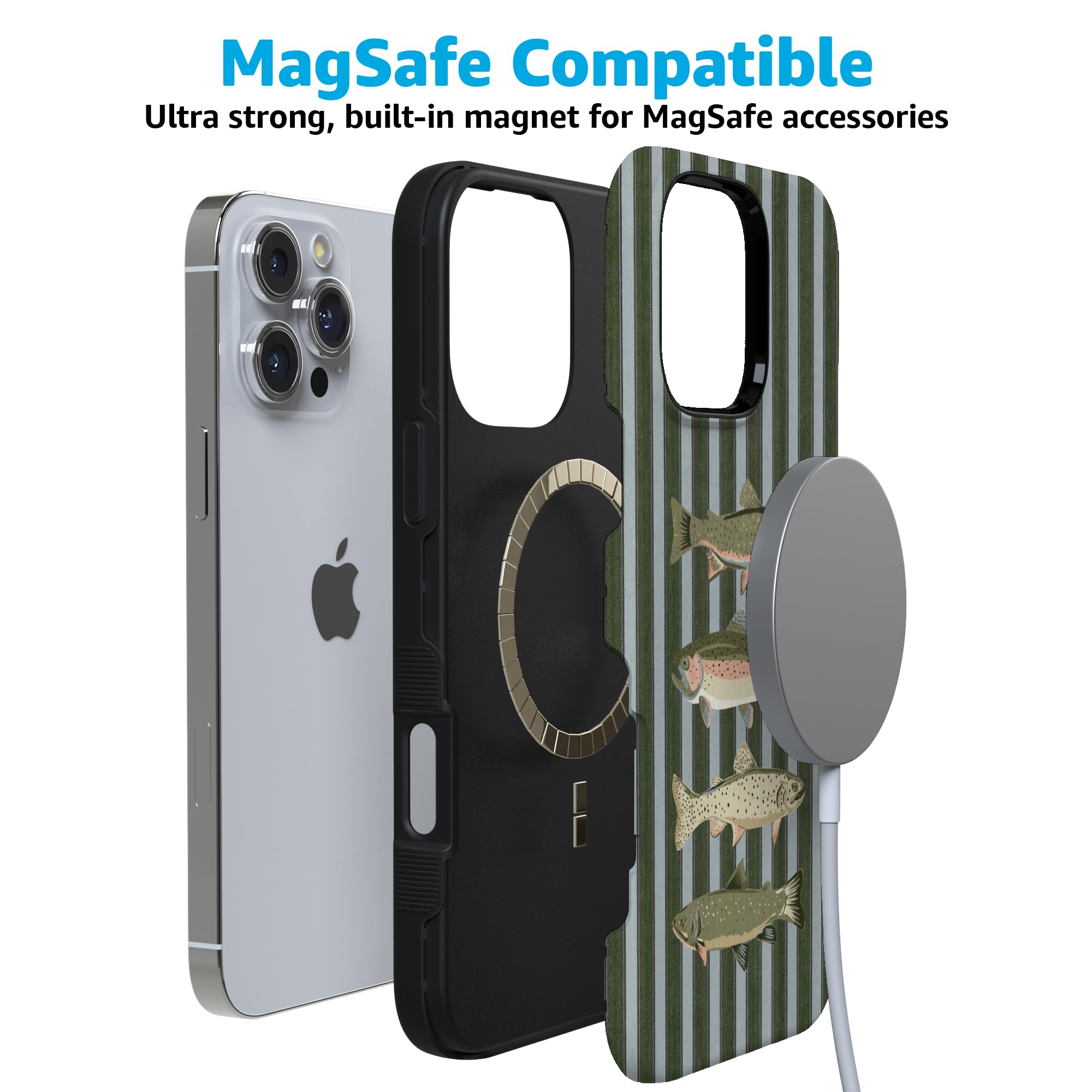 Casely Custodia per iPhone 16 Pro | Best Catch | La collezione Boyfriend | Design protettivo audace | Compatibile con MagSafe