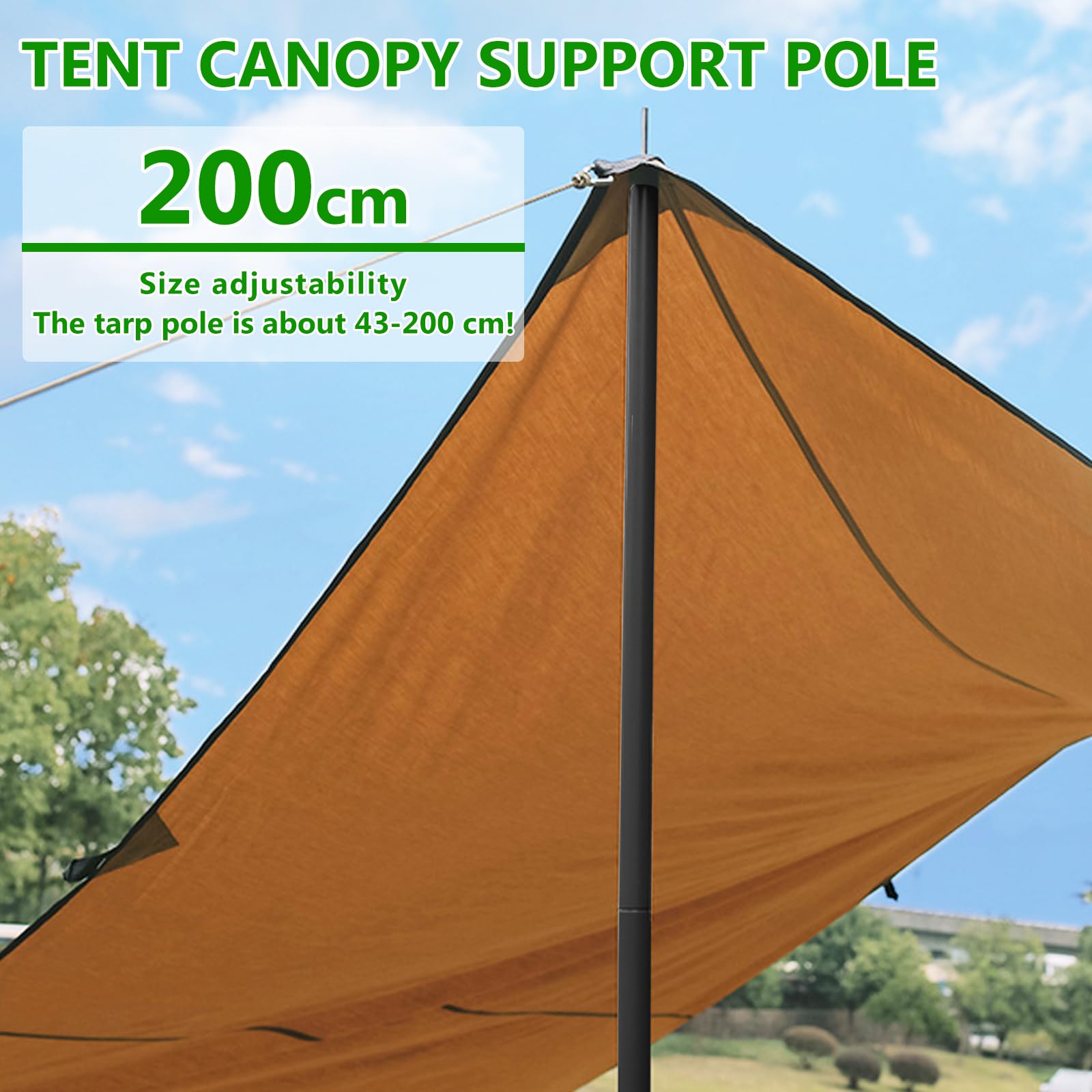 Barre Télescopique Pour Camping, Piquets De Tente Pour Bâches, Auvents