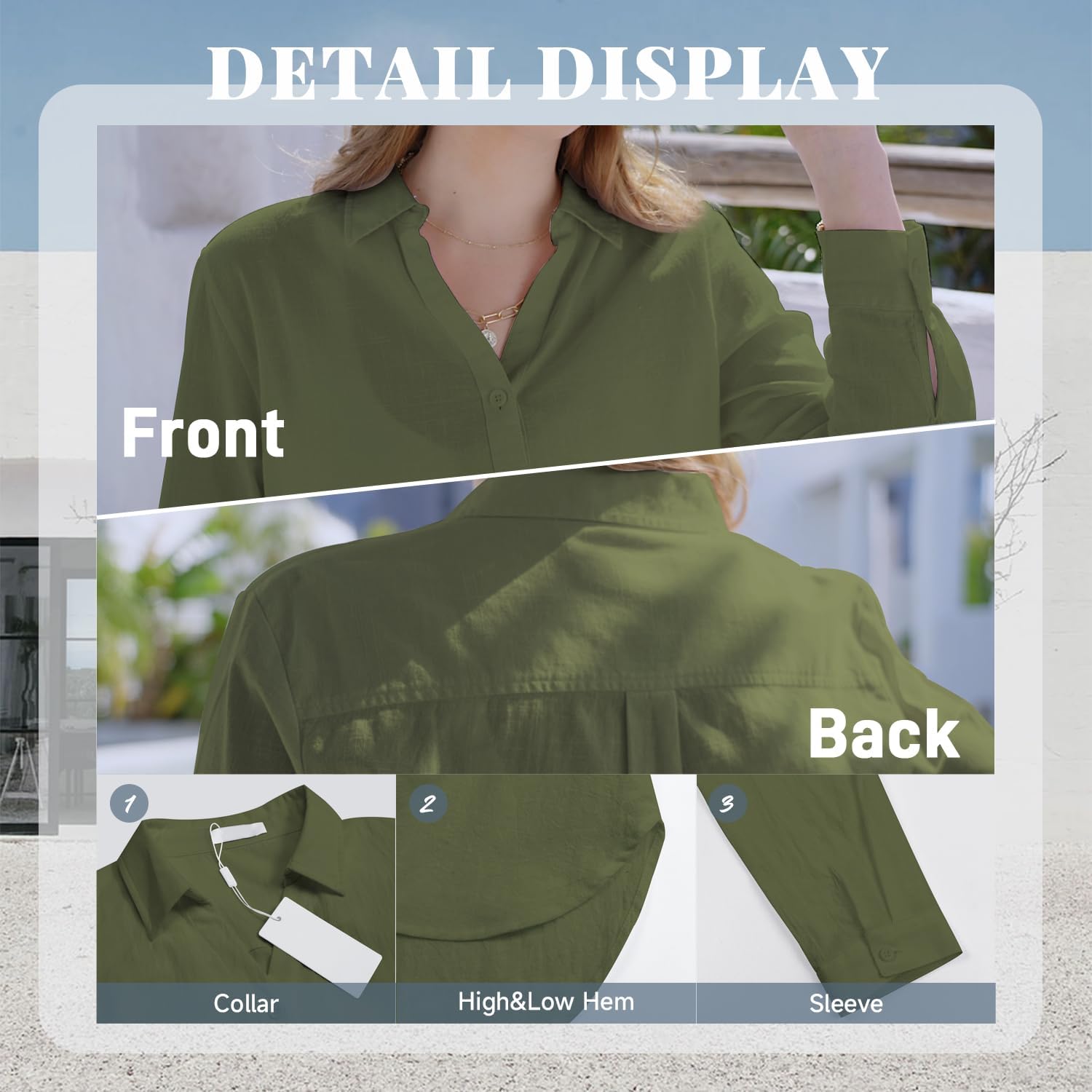 Womens Long Sleeve Button Down Shirts Cotton Linen Dress Shirts Casual Summer Tops Work Blouses 2026 - Image 7