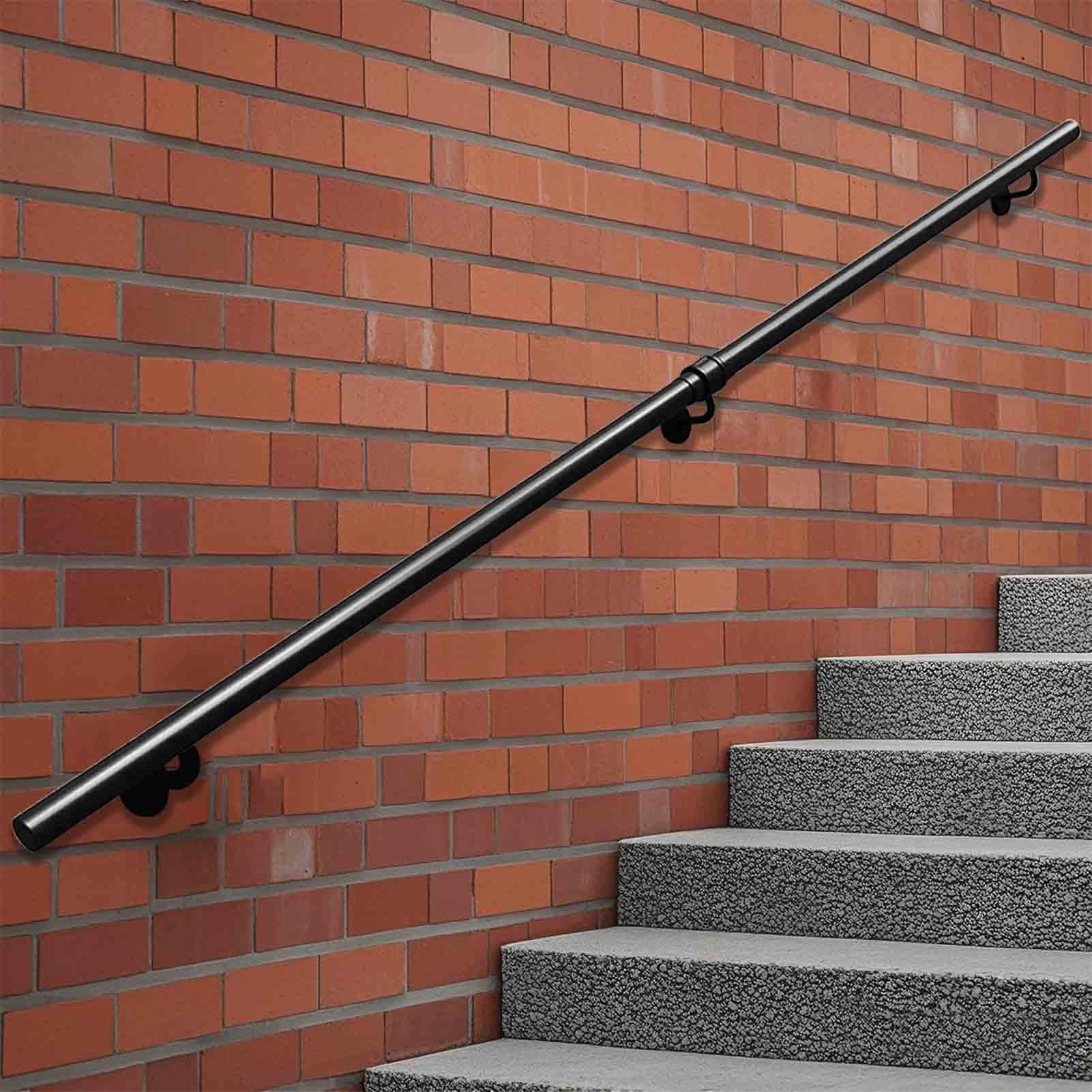 Kit de support pour rampe d'escalier extérieur de 480cm, finition noire mate haut de gamme
