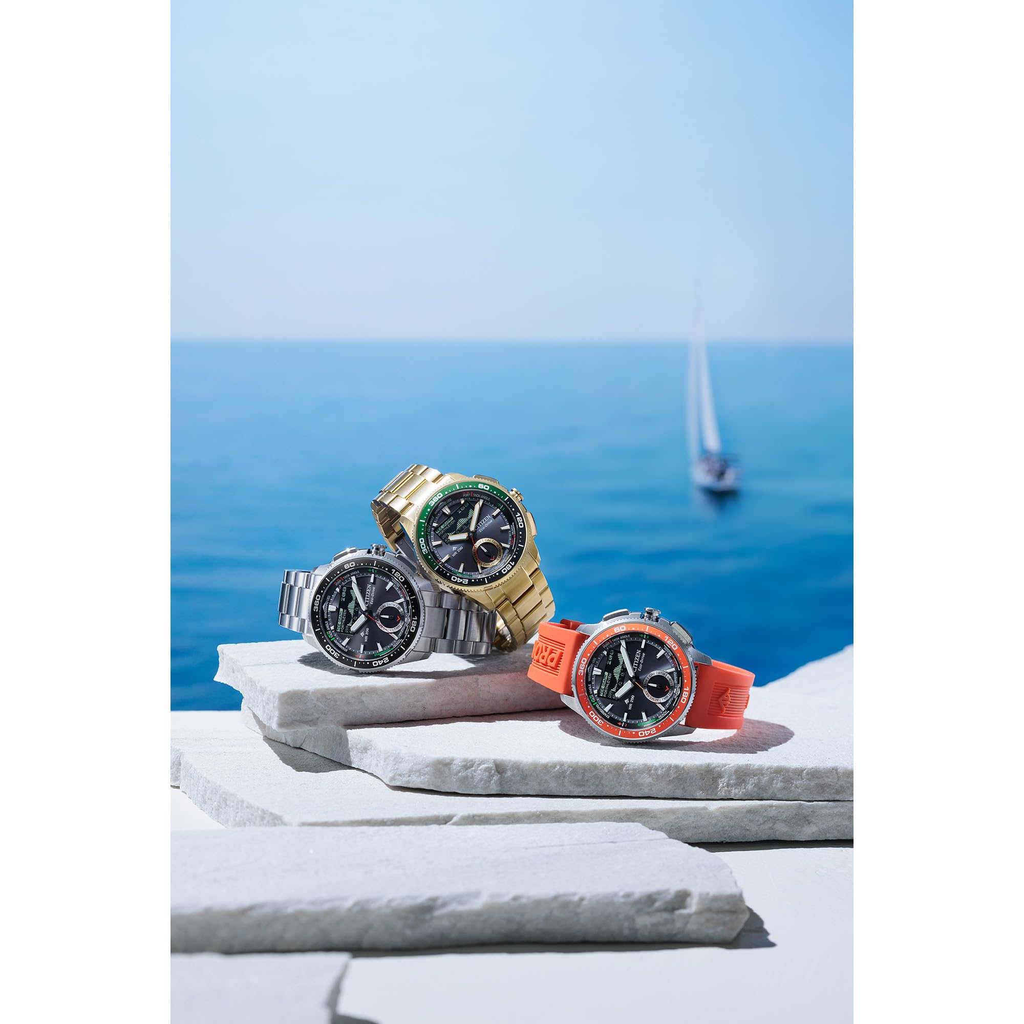 Citizen Eco-Drive WaveTracker para Hombre: Caja de Acero Inoxidable en Tono Plateado de 42 mm con Correa BENEBiOL y Esfera Negra de Rayos solares, Pantalla LCD MIP (Estilo: JV3000-13E)